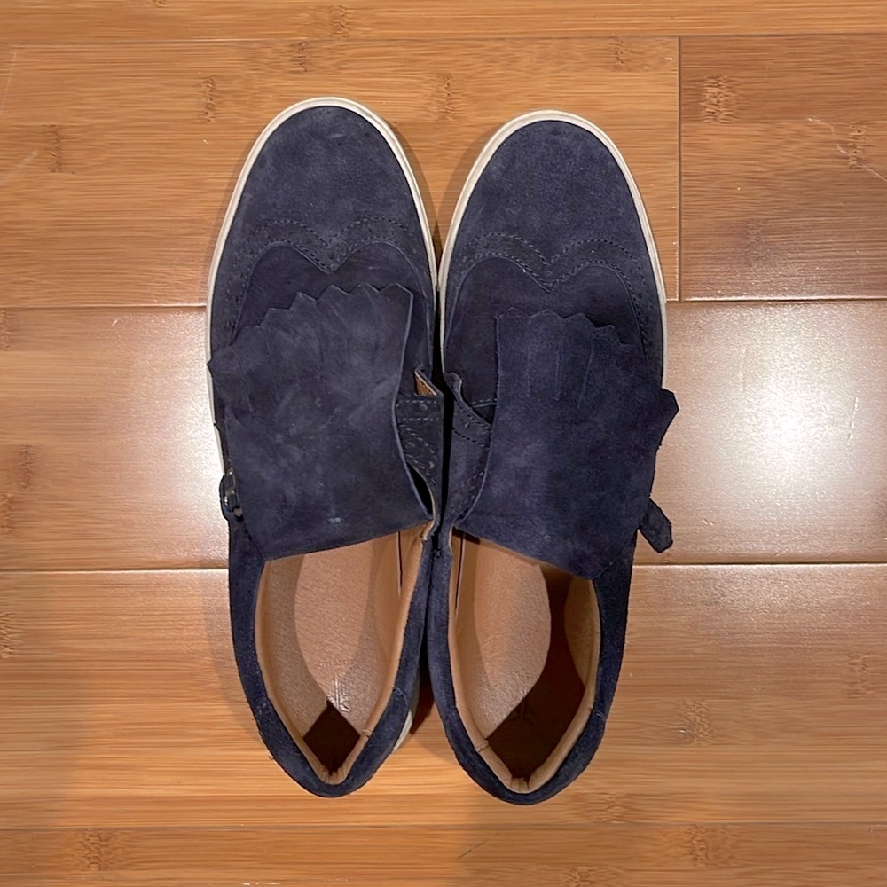 FRYE Suede Slip-On Eyelet Trim Sneakers - 11M